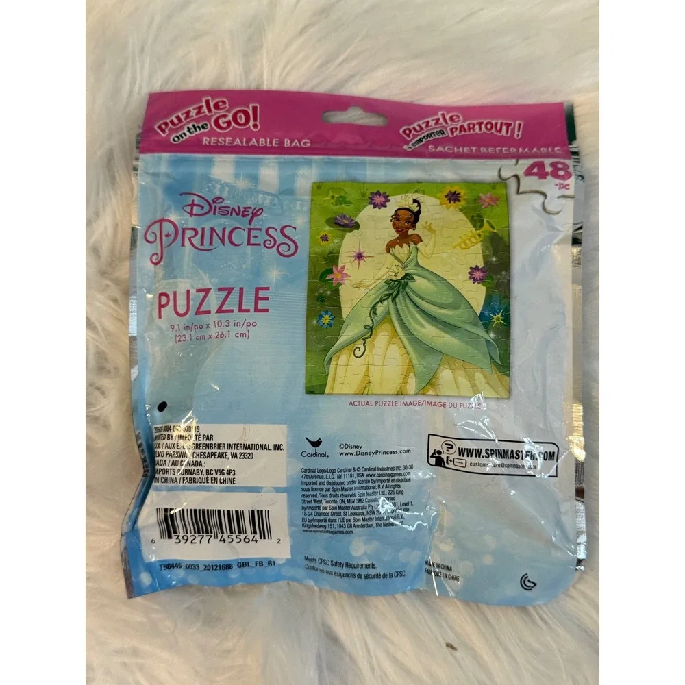 Disney Princess Tiana Puzzle on the Go 48 Piece Resealable Bag Cardinal New
